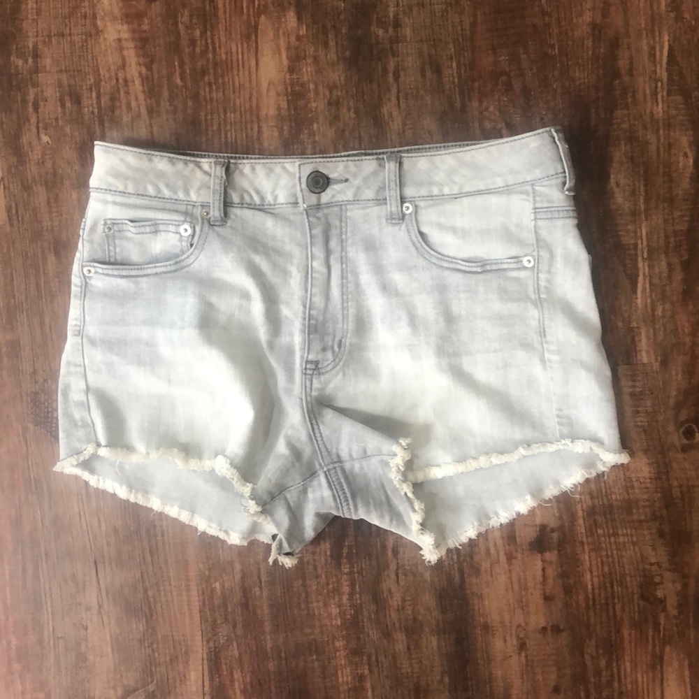 AE Grey washed jean shorts